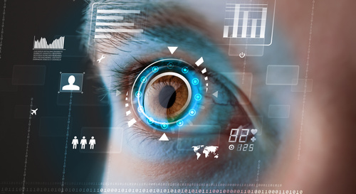 Virtual Reality durch das menschliche Auge sehen 